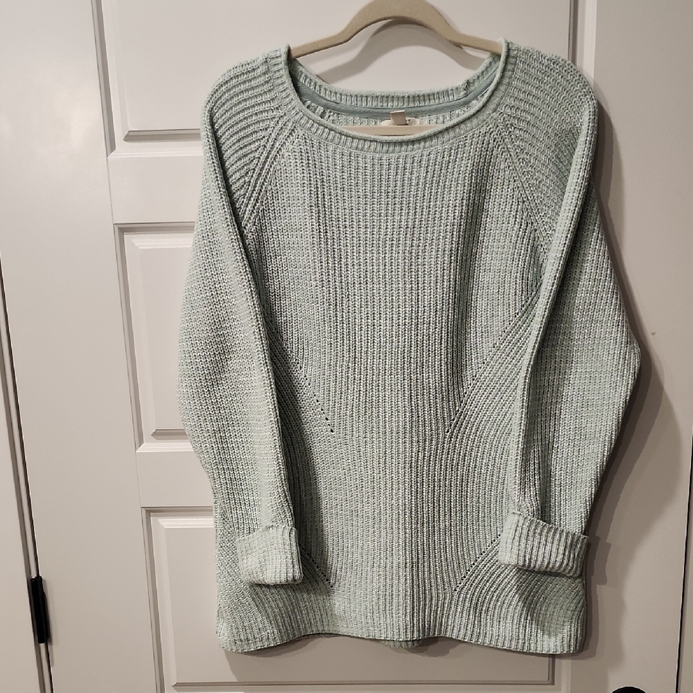 Style & Co. Light Green Knit Crew Neck Sweater